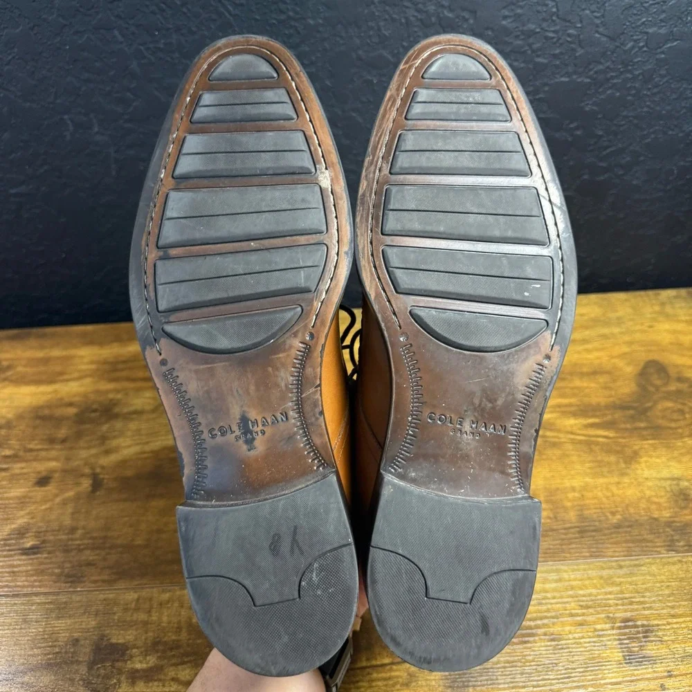 Cole Haan Hawthorne Zerogrand C30489 British Tan Leather Derby Shoes Mens 10M